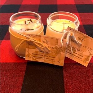 2 Soy Wax hand poured fall/winter scented candles